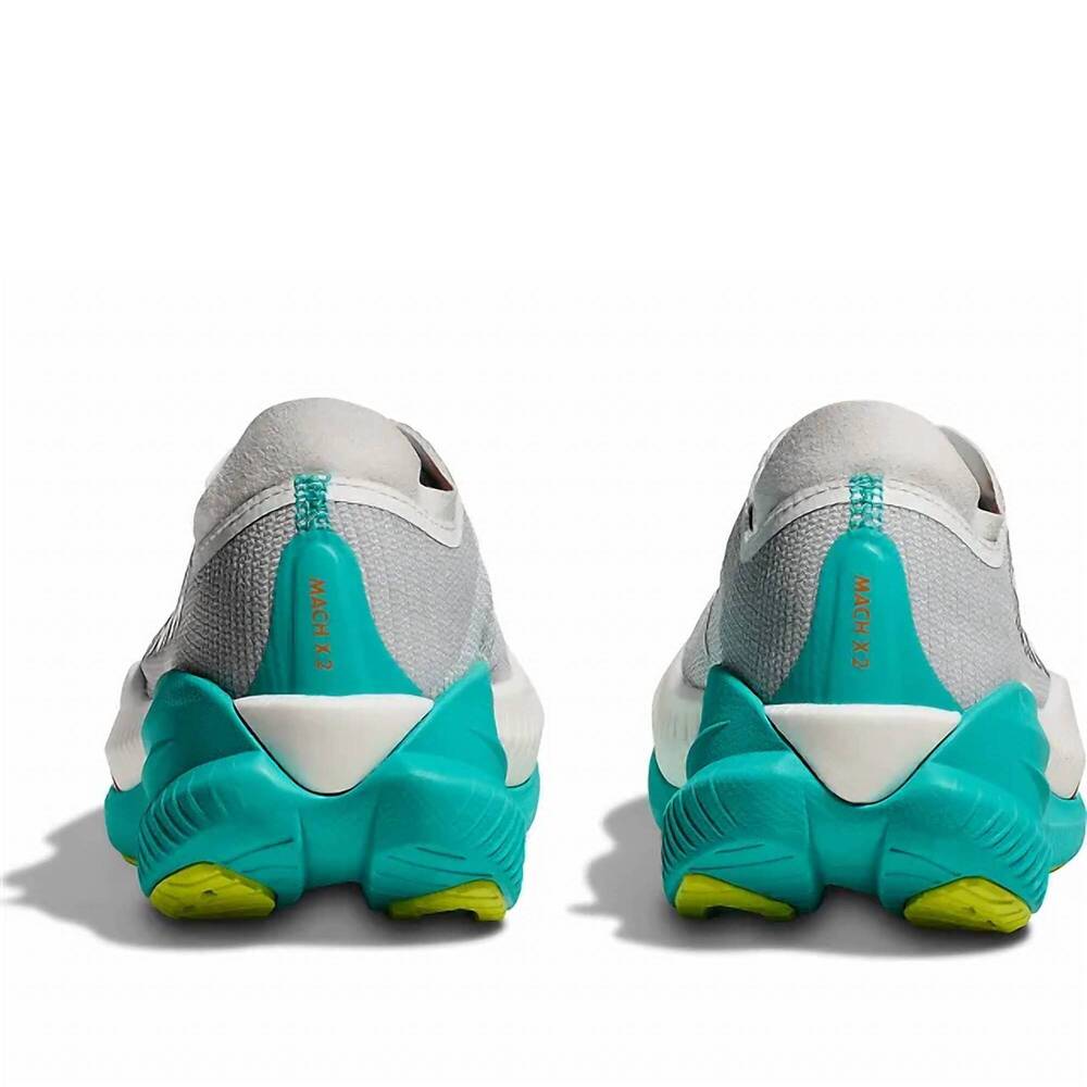NEW HOKA women's mach x 2 running shoes in frost / electric aqua - Picture 5 of 7